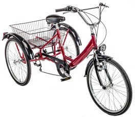 Triciclo Adulti tre ruote misura 24'' Rosso